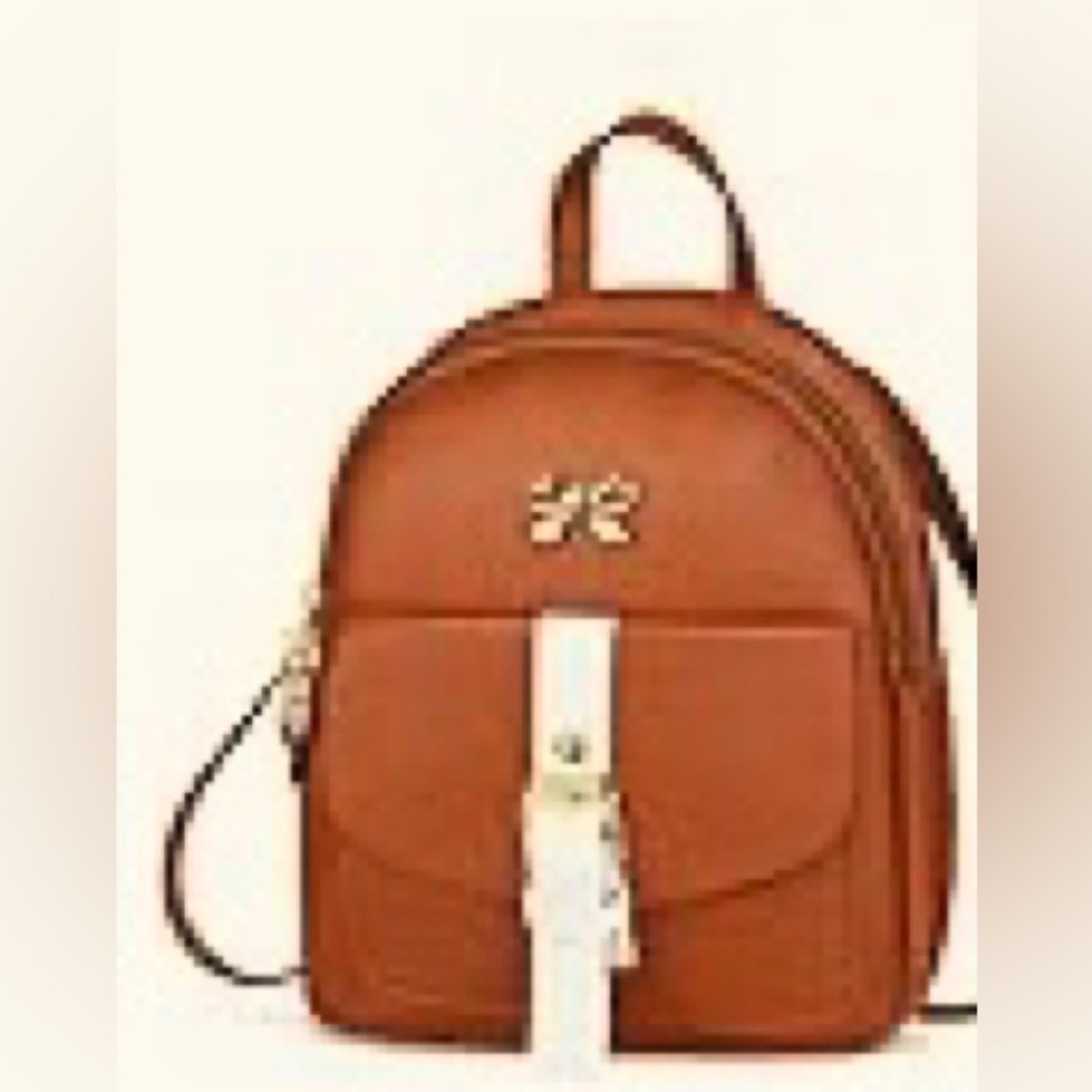 🤎BROWN🤎MINI-BACKPACK w/adjustable straps & gold-tone accents ✨NEW✨